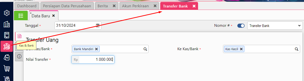 Cara masukan saldo kas kecil di accurate online