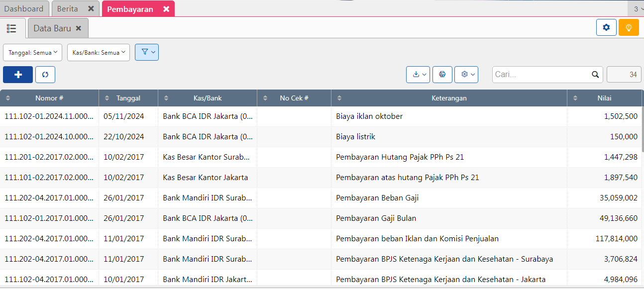 daftar biaya accurate online